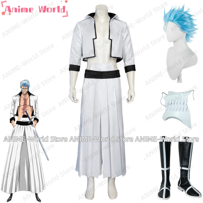 Anime Cosplay With Mask - 《Aangepast formaat》Anime Grimmjow Jaegerjaquez Cosplay Kostuum