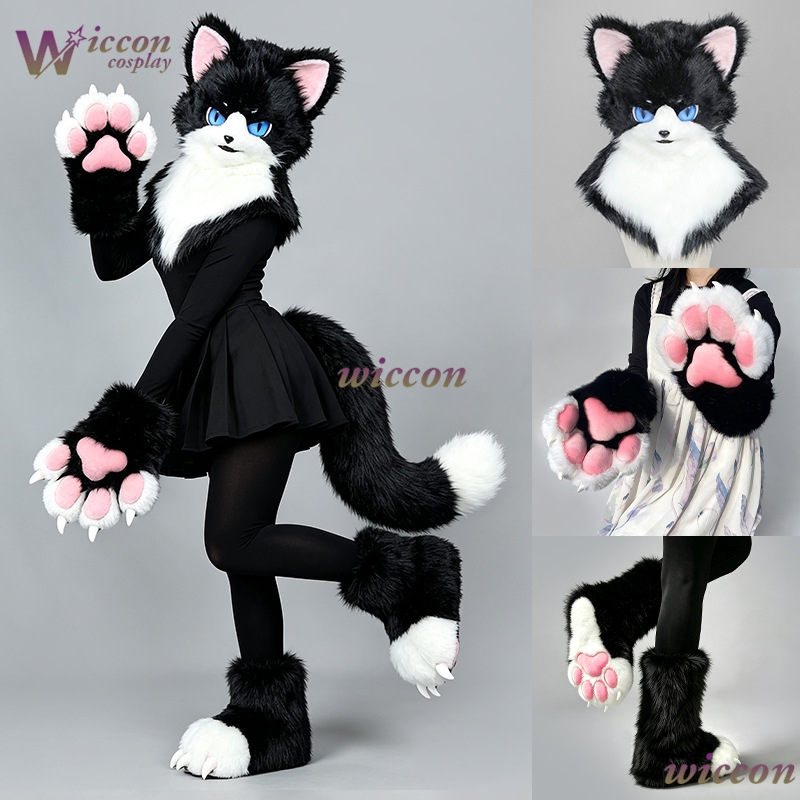 Harige Fursuit gedeeltelijk ko - Anime Cosplay Mask recensie en prijs